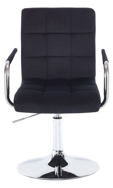 LuxuryForm DESIGN Židle VERONA VELUR na stříbrném talíři - černá