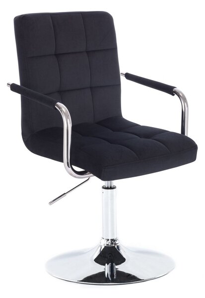 LuxuryForm DESIGN Židle VERONA VELUR na stříbrném talíři - černá