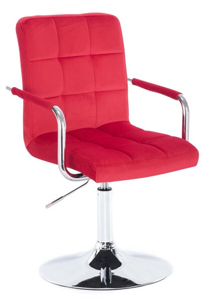 LuxuryForm Židle VERONA VELUR na stříbrném talíři - červená