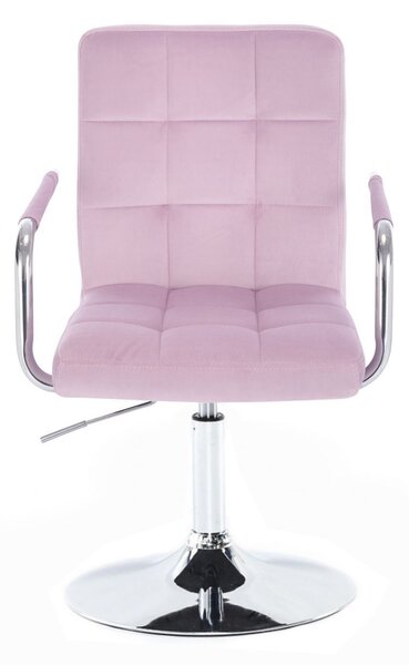 LuxuryForm DESIGN Židle VERONA VELUR na stříbrném talíři - levandule