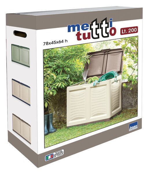 BAMA Úložný box METTITUTTO, zelený, plastový, kapacita 200 l