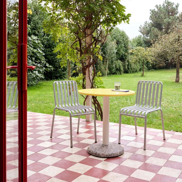 HAY Zahradní stůl Ceramic Ø70, Bright Yellow