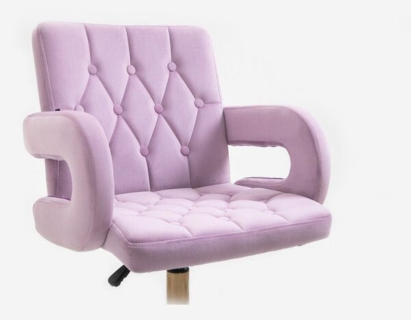 LuxuryForm DESIGN Židle BOSTON VELUR na zlaté základně s kolečky - levandule