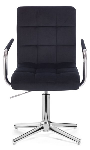 LuxuryForm DESIGN Židle VERONA VELUR na stříbrném kříži - černá