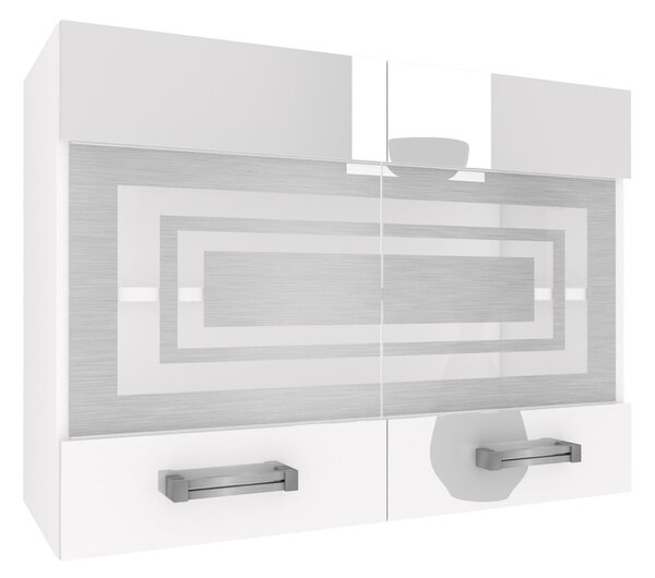 Kuchyňská skříňka Belini horní 80 cm bílý lesk INF SGW80/2/WT/W/0/D