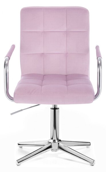 LuxuryForm DESIGN Židle VERONA VELUR na stříbrném kříži - levandule