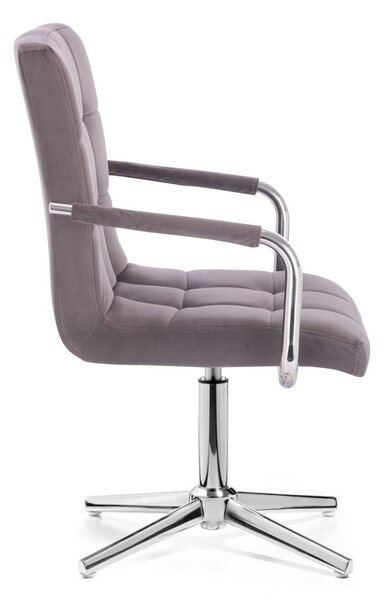 LuxuryForm DESIGN Židle VERONA VELUR na stříbrném kříži - tmavě šedá