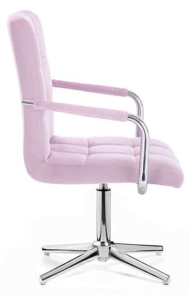LuxuryForm DESIGN Židle VERONA VELUR na stříbrném kříži - levandule