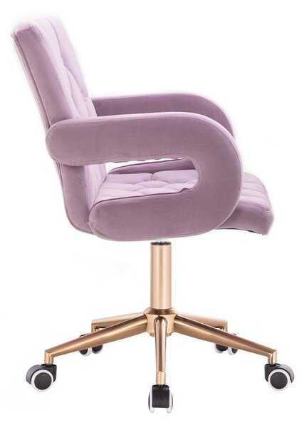 LuxuryForm DESIGN Židle BOSTON VELUR na zlaté základně s kolečky - levandule