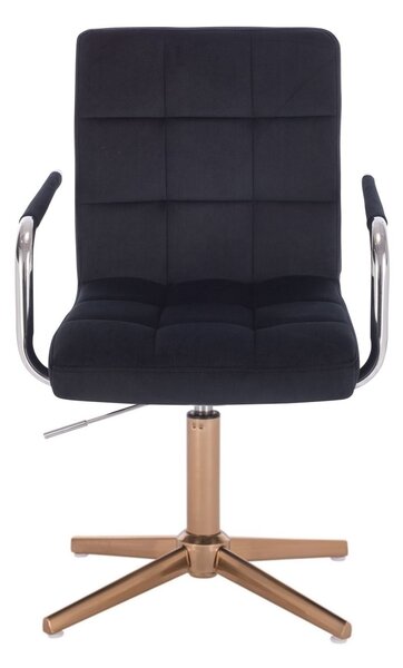 LuxuryForm DESIGN Židle VERONA VELUR na zlatém kříži - černá