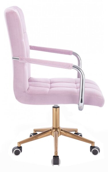 LuxuryForm DESIGN Židle VERONA VELUR na zlaté podstavě s kolečky - levandule