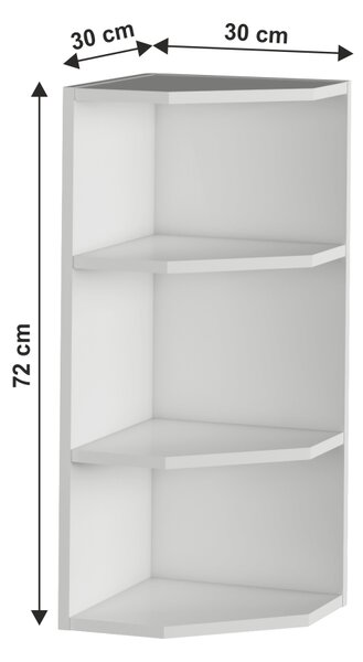 KONDELA Horní rohová skříňka, bílá, univerzální, JULIA TYP 3
