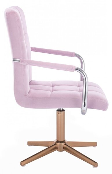 LuxuryForm DESIGN Židle VERONA VELUR na zlatém kříži - levandule