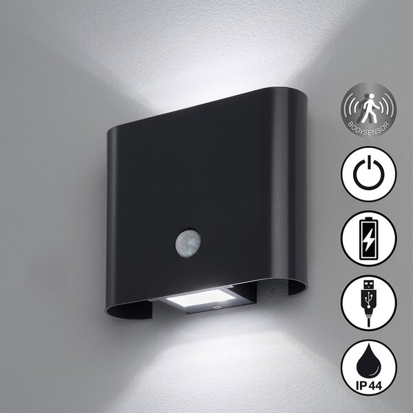 Černé LED nástěnné svítidlo Magnetics – Fischer & Honsel