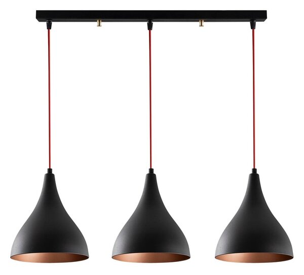 Černé závěsné svítidlo s kovovým stínidlem Berceste – Opviq lights