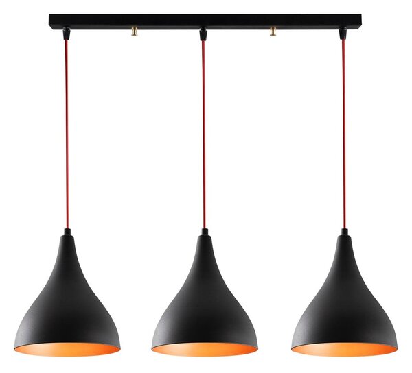 Černé závěsné svítidlo s kovovým stínidlem Berceste – Opviq lights