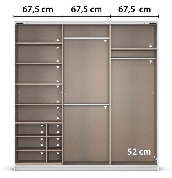 Skříň s posouvacími dveřmi KULMBACH, šířka 203 cm
