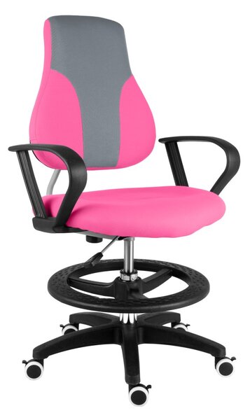 Dětská rostoucí židle Neoseat KINDER — látka, šedá / růžová