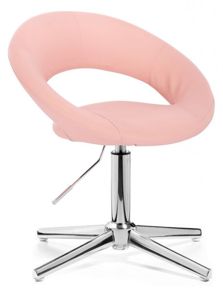 LuxuryForm Židle NAPOLI na stříbrném kříži - růžová