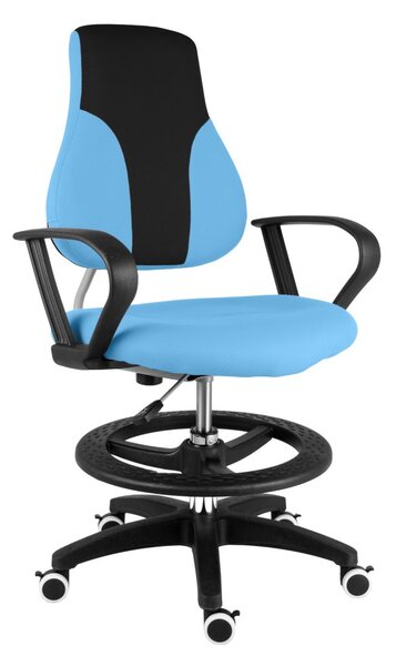 Dětská rostoucí židle Neoseat KINDER — látka, černá / světle modrá