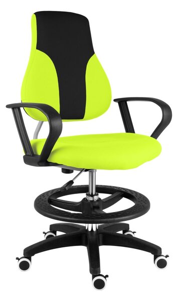 Dětská rostoucí židle Neoseat KINDER — látka, černá / reflexní zelená