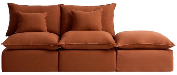 Kave Home Terakotová pohovka Anarela 270 cm s odnímatelným potahem s otevřeným koncem