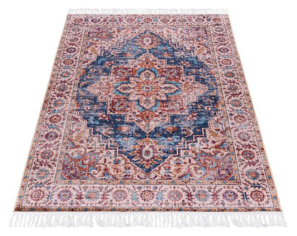 Makro Abra Kusový koberec CHENILLE PRINTED Y-169A Klasický hnědý modrý Rozměr: 120x170 cm