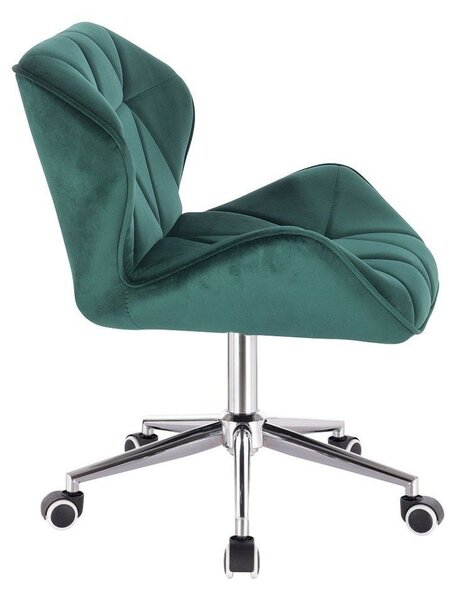LuxuryForm DESIGN Židle MILANO VELUR na stříbrné podstavě s kolečky - zelená