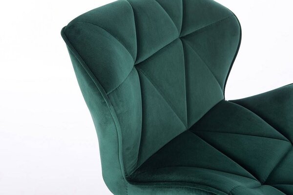 LuxuryForm DESIGN Židle MILANO VELUR na zlatém talíři - zelená