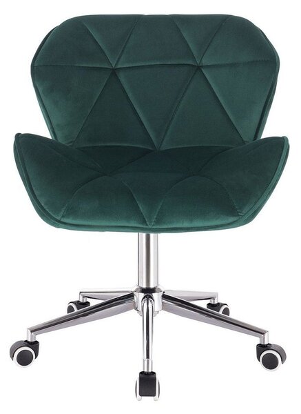 LuxuryForm DESIGN Židle MILANO VELUR na stříbrné podstavě s kolečky - zelená