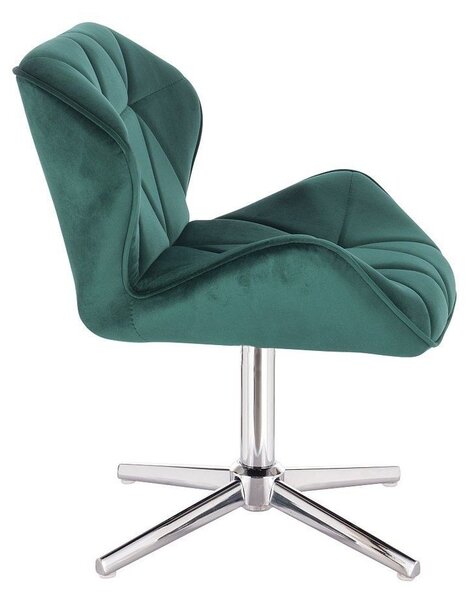 LuxuryForm DESIGN Židle MILANO VELUR na stříbrném kříži - zelená