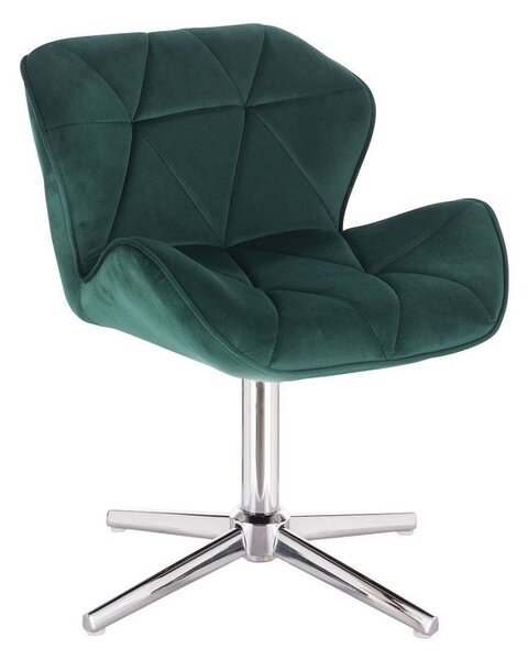 LuxuryForm Židle MILANO VELUR na stříbrném kříži - zelená