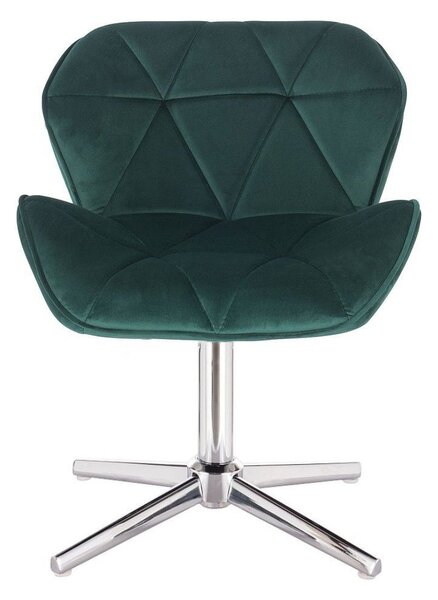 LuxuryForm DESIGN Židle MILANO VELUR na stříbrném kříži - zelená