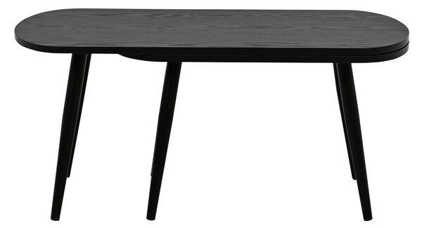 Set designových konferenčních stolků BROSCO, černý, 85×65×38 cm, s kovovými nožkami