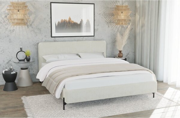 Béžová čalouněná dvoulůžková postel s roštem 180x200 cm Barker – Ropez