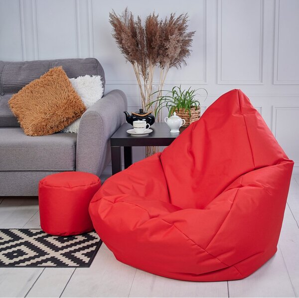 Supplies sedací vak OUTDOOR RELAX nesnímatelný potah - polyester v červené barvě