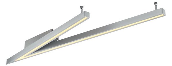 Šedé LED stropní svítidlo s hlasovým ovládáním/s ovládáním pomocí mobilní aplikace s kovovým stínidlem 35x127.5 cm Cicanto – CINQUE