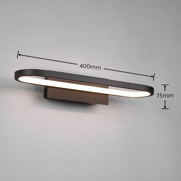 Matně černé LED nástěnné svítidlo (délka 40 cm) Gianni – Trio
