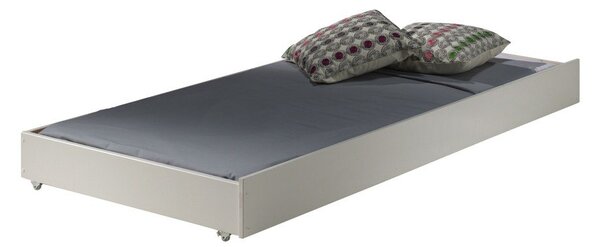 Bílá patrová dětská postel z borovicového dřeva s úložným prostorem 90x200 cm SCOTT – Vipack