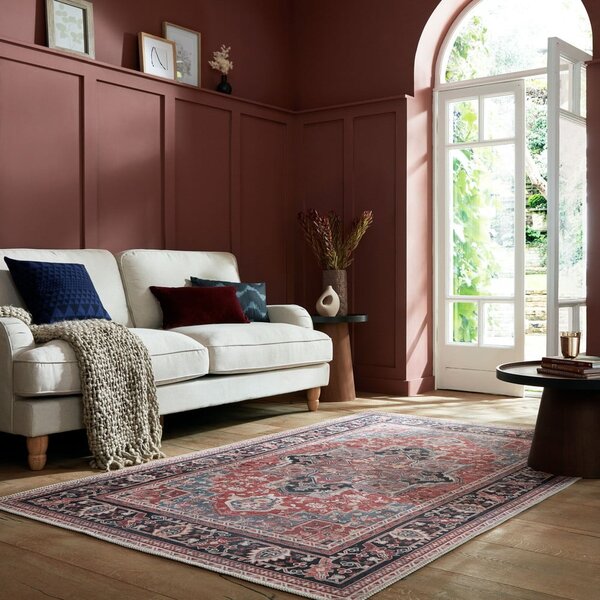 Vínový pratelný koberec s příměsí recyklovaných vláken 160x230 cm Windsor – Flair Rugs