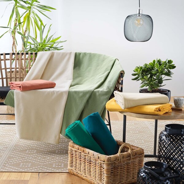 Modrý přehoz 220x240 cm Lucile – douceur d'intérieur