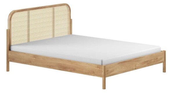 Dvoulůžková postel z dubového dřeva bez roštu 180x200 cm v přírodní barvě Olive Rotan – Vipack
