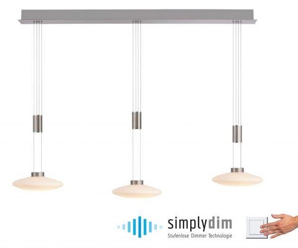 Paul Neuhaus Závěsné LED svítidlo LAUTADA, 26W, d. 116 cm, 3000K stmívatelné Barva: Stříbrná