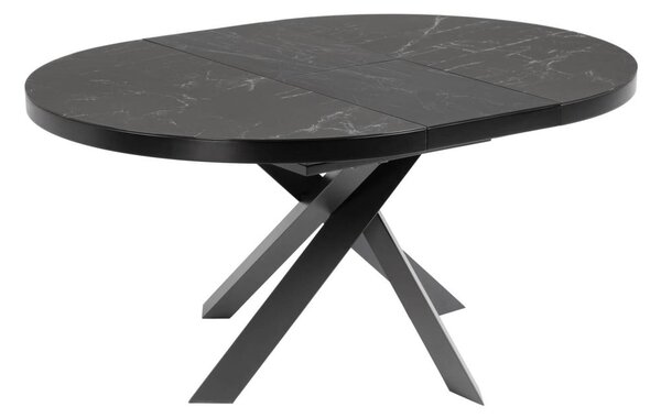 Černý kulatý rozkládací jídelní stůl s keramickou deskou ø 160 cm Vashti – Kave Home