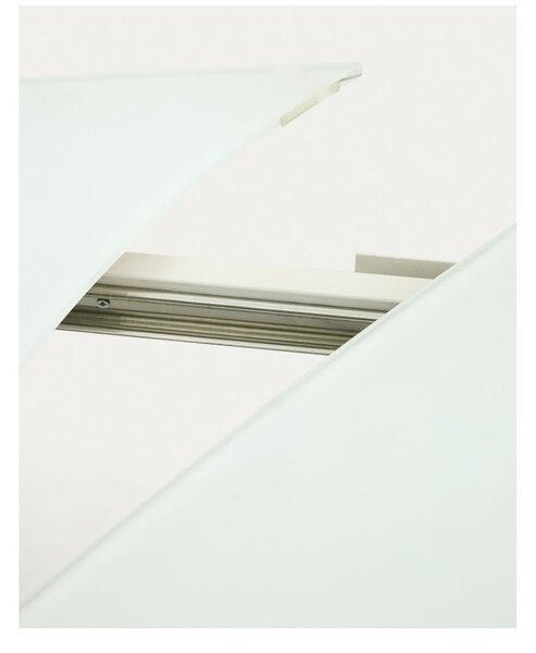 Bílý rozkládací jídelní stůl se skleněnou deskou 100x130 cm Yodalia – Kave Home