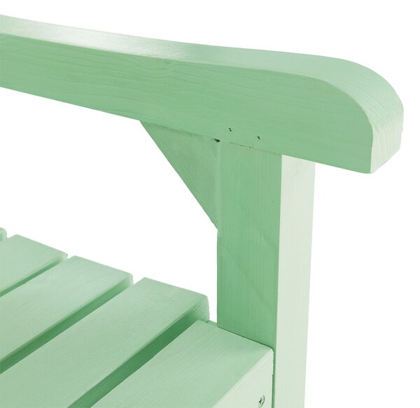 KONDELA Dřevěná zahradní lavička, neo mint, 124 cm, FABLA