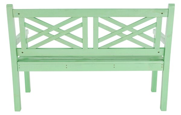 KONDELA Dřevěná zahradní lavička, neo mint, 124 cm, FABLA