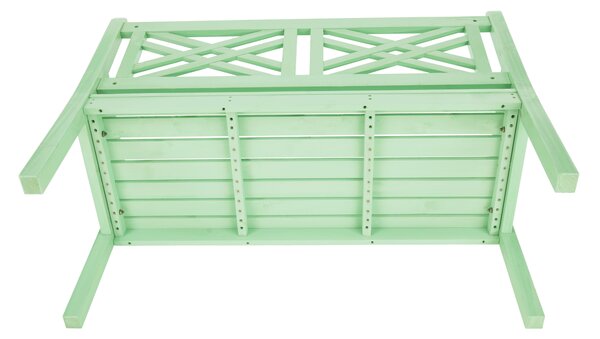 KONDELA Dřevěná zahradní lavička, neo mint, 124 cm, FABLA