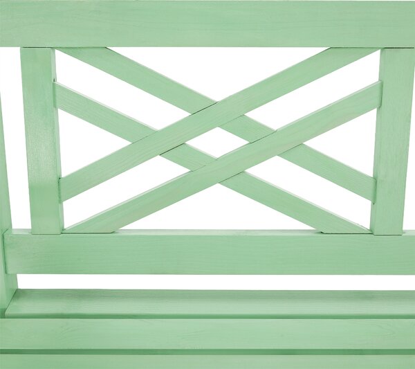 KONDELA Dřevěná zahradní lavička, neo mint, 124 cm, FABLA