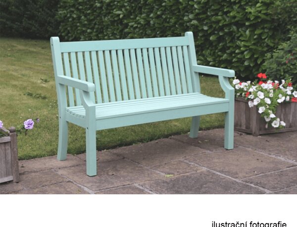 KONDELA Dřevěná zahradní lavička, neo mint, 150 cm, KOLNA
